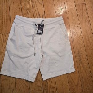Psycho Bunny White Woad Embroidered Logo Sweatshorts Size M NWT
